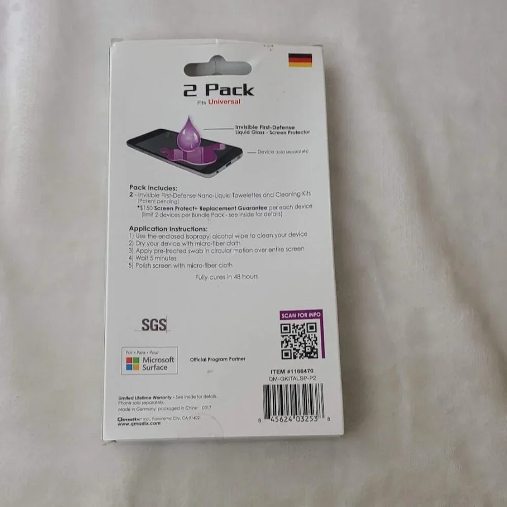 Invisible First-Defense Liquid Glass Screen Protector Single Kit (1 of 2 Pack)